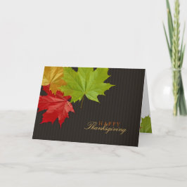 Carte Feuille bon thanksgiving colorée en érable