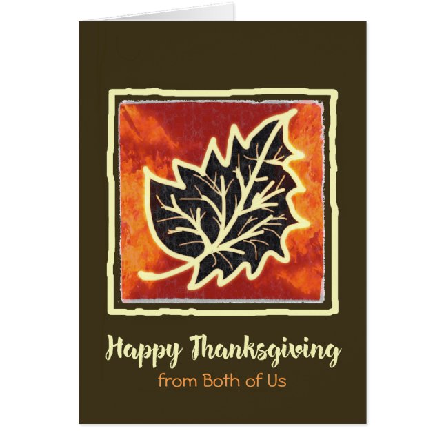 Carte feuille d'automne de Thanksgiving de nous de (Devant)