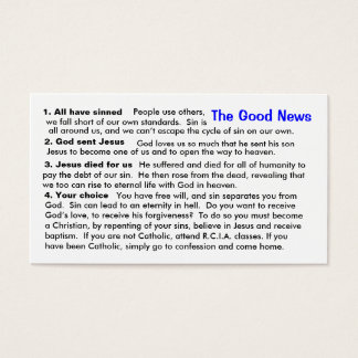 Carte "Feuille de triche" pour évangélisation cath