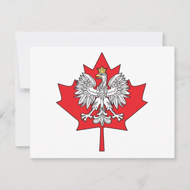 Carte Feuille d'érable canadienne polonaise (Devant)