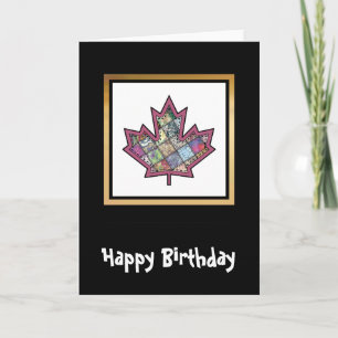 Carte Feuille d'érable piquée par patchwork 5