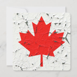 Carte Feuille d'érable rouge du Canada Peinture à peaux 