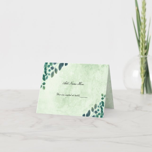Carte Feuille Eucalyptus Watercolor Green (Devant)