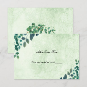 Carte Feuille Eucalyptus Watercolor Green