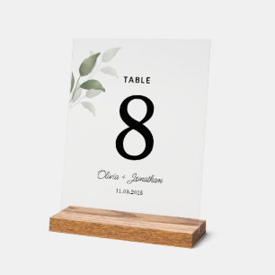 Carte Feuille Mariage Aquarelle verte