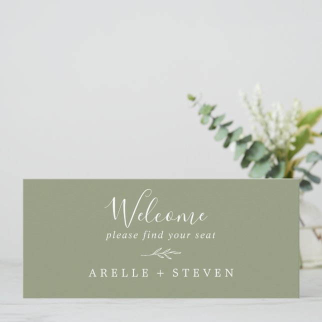 Carte Feuille minimale | En-tête de tableau de sièges ve (Debout devant)