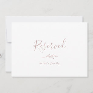 Carte Feuille minimale   Panneau réservé Rose Dusty