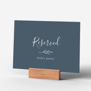 Carte Feuille minimale   Signe réservé bleu ardoise