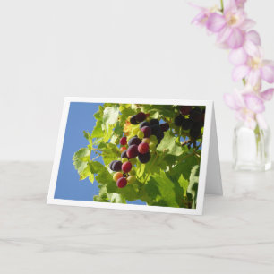 Carte Feuille verte aux raisins rouges