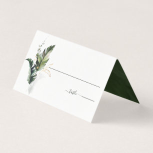 Carte Feuille verte Mariage Tropical Place