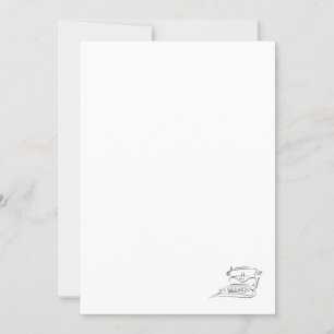 Carte Feuille vierge 5x7 avec enveloppe, esquisse de mac