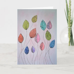 Carte Feuilles botaniques colorées