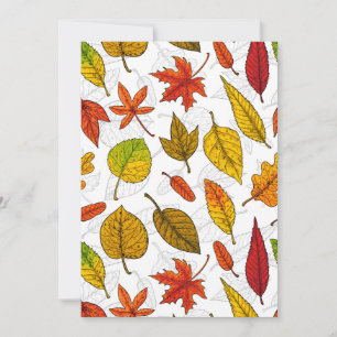 Carte Feuilles d'automne en blanc