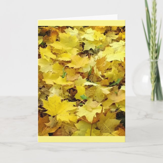 Carte Feuilles d'automne jaunes (Devant)