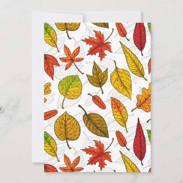 Carte Feuilles d'automne sur blanc (Devant)