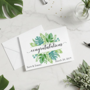 Carte Feuilles de félicitations de mariage personnalisée