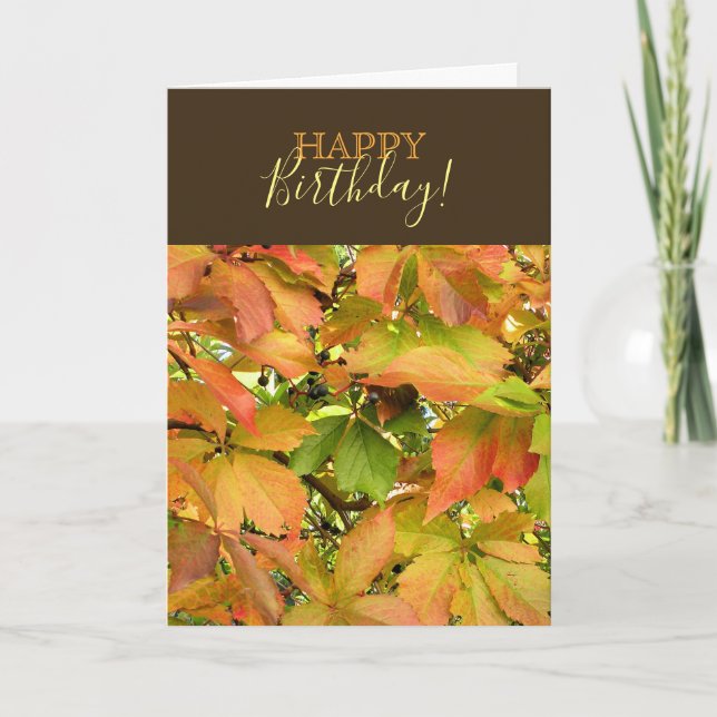 Carte Feuilles de la vigne sauvage d'automne (Devant)