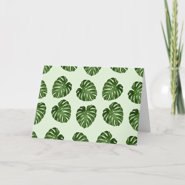 Carte Feuilles de palmiers, Feuilles verts, Motif tropic (Devant)