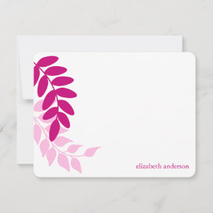 Carte Feuilles du jardin rose chaud