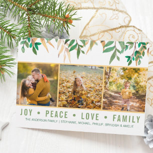 Carte Feuilles Joie Paix Amour Famille Photo Vacances