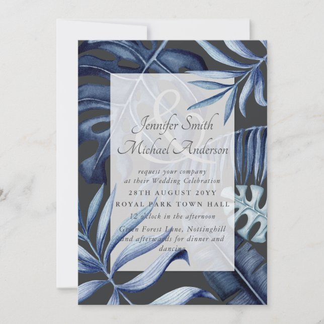 Carte Feuilles  Mariages de la Marine tropicale Couples  (Devant)