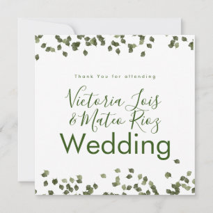 Carte Feuilles qui tombent Mariage de remerciement d'aut