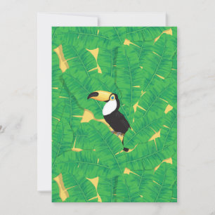 Carte Feuilles toucans et bananes