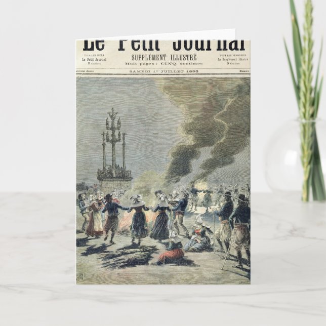 Carte Feux allumés pour célébrer le solstice d'été (Devant)