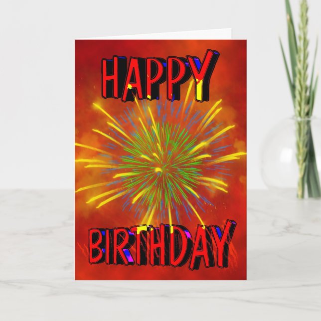 Carte Feux d'artifice d'anniversaire (Devant)