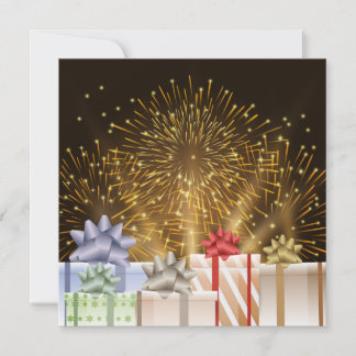 Carte Feux d'artifice et lumière avec boîtes cadeaux Car