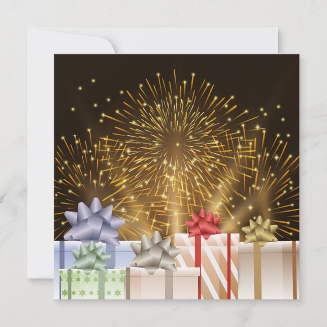 Carte Feux d'artifice et lumière avec boîtes cadeaux Car (Devant)