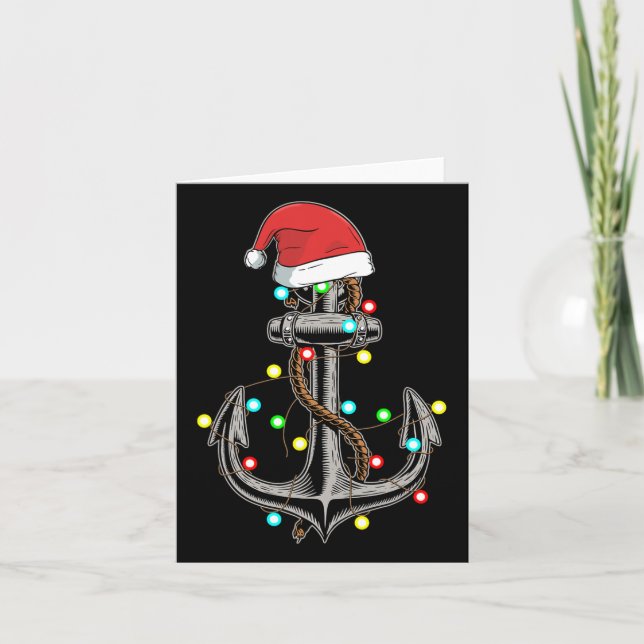 Carte Feux de Noël Ancre Bateau Voile Funny Bateau (Devant)