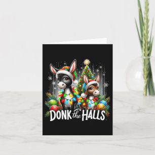 Carte Feux de Noël Donk Les Halls Donkeys de Noël