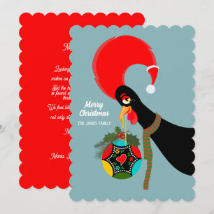 Carte Feux de Noël et Baubles du coq portugais