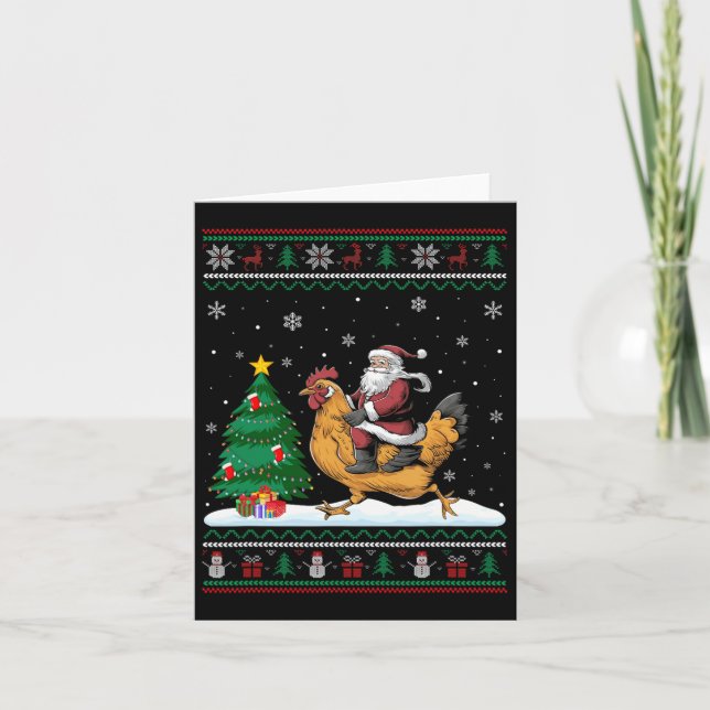 Carte Feux Noël Arbre Lumières Noël Père Noël Riding Chi (Devant)