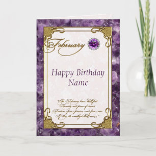 Carte Février Amethyst Birthstone Birthstone Card
