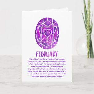 Carte Février Birthstone Amethyst Anniversaire