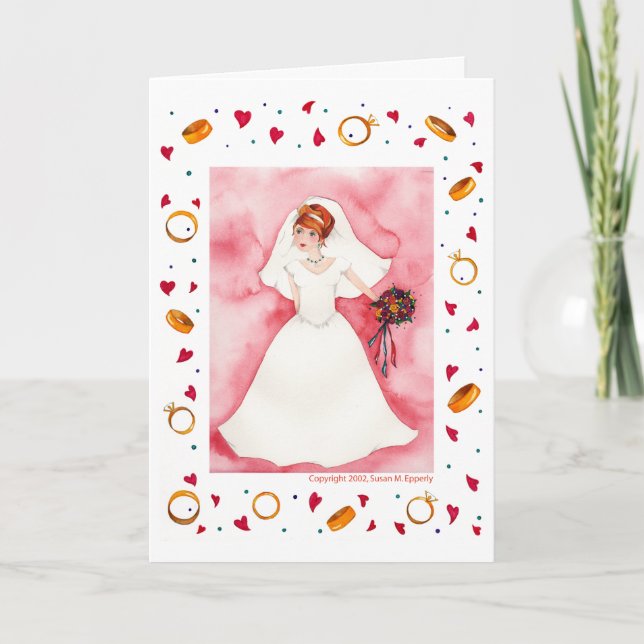 Carte Fiançailles Mariage de la mariée de Fête de l'mari (Devant)