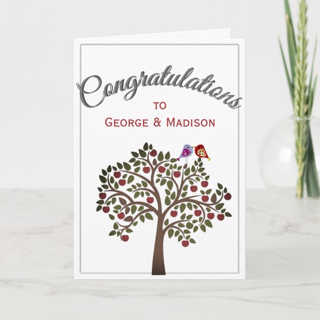 Carte fiançailles/Mariage - Félicitations à... (Devant)