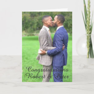 Carte Fiançailles/Mariage gay - Gay Couple Kissing