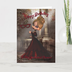 Carte Fiance Birthday Card with Moonies Cutie Pie Masque