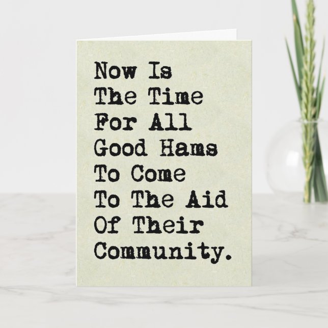 Carte Fiche d'anniversaire de la radio de jambon de test (Devant)