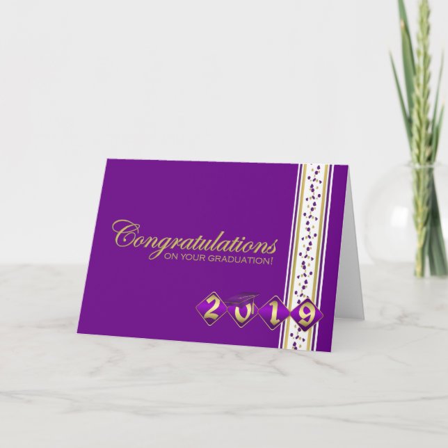 Carte Fiche de félicitations pour la graduation en viole (Devant)