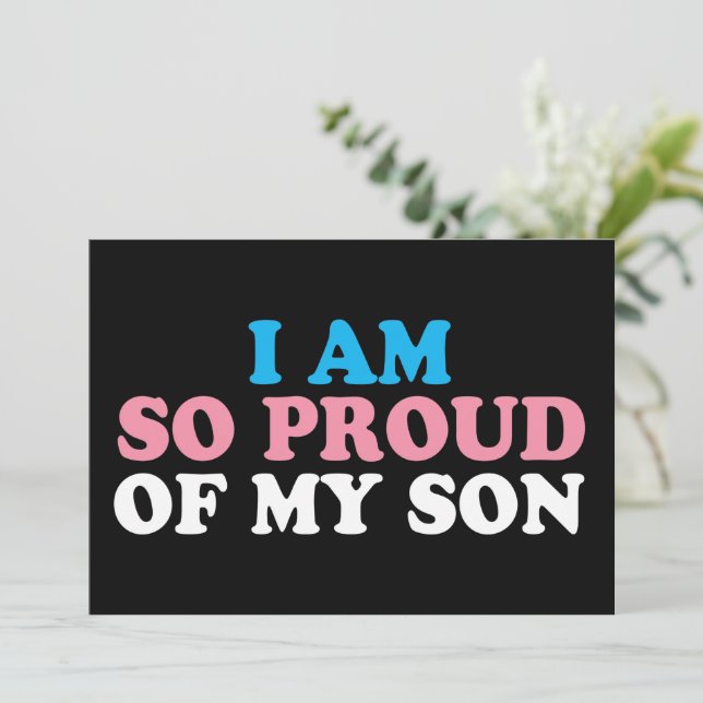 Carte Fier de mon fils transgenre Parent de soutien (Debout devant)