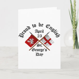 Carte Fier d'être Anglais Saint Georges Day.
