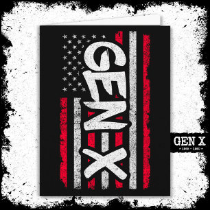Carte Fier Gen Xer Génération X American Flag Gen X
