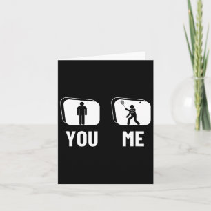 Carte Fier Joueur de Badminton Hommes Navette Funny Badm