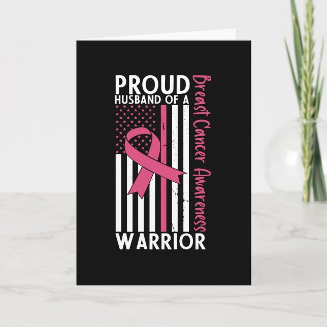 Carte Fier Mari D'Une Femme Guerrière Du Cancer Du Sein (Devant)