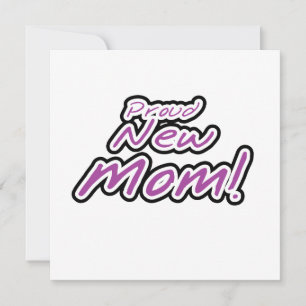 Carte Fier Nouveau maman Cadeaux de texte noir et pourpr