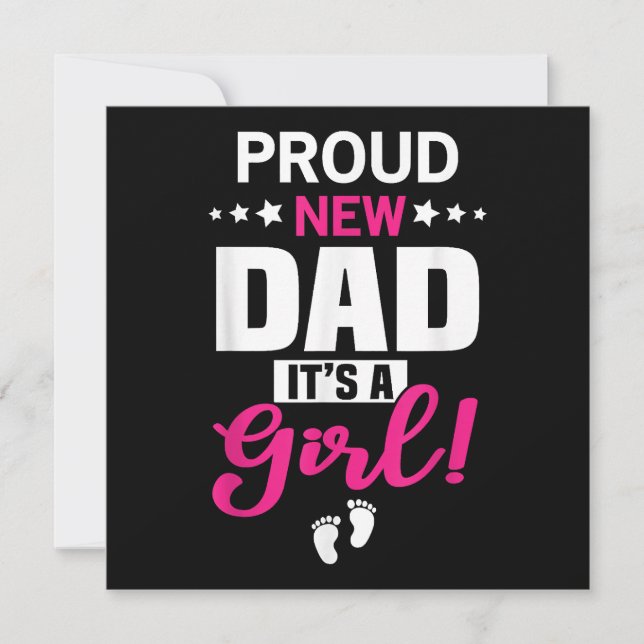 Carte Fier Nouveau Papa C'est une fille (Devant)